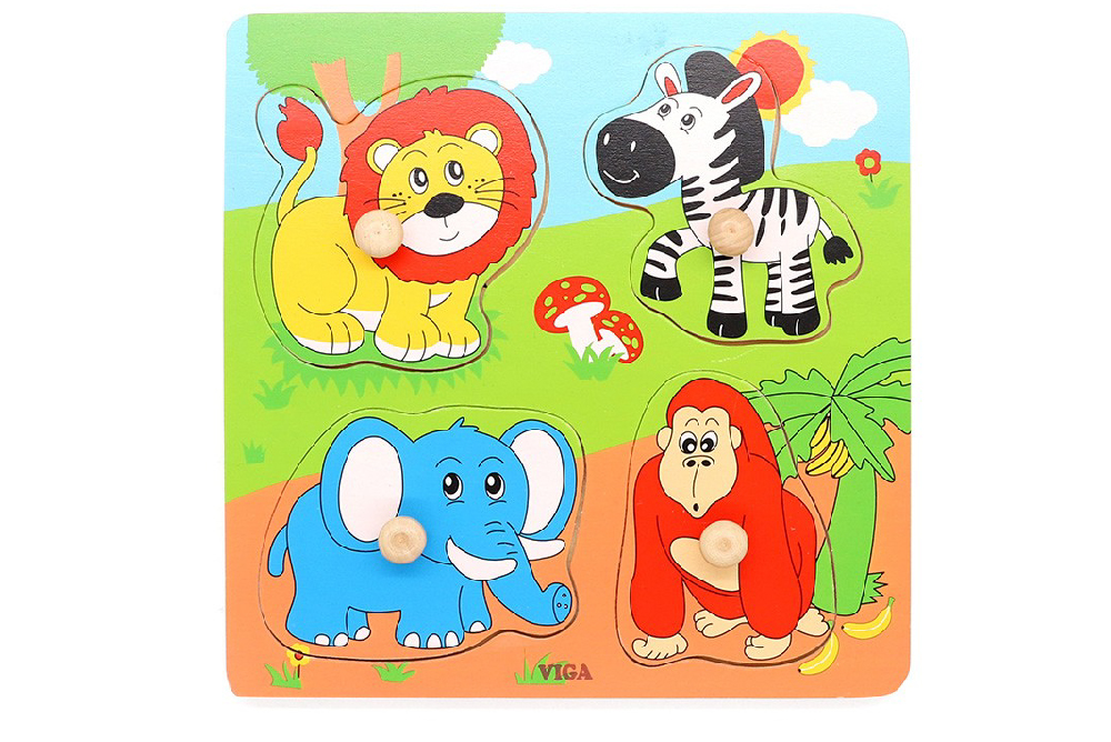 小把手嵌套拼圖-野生動物